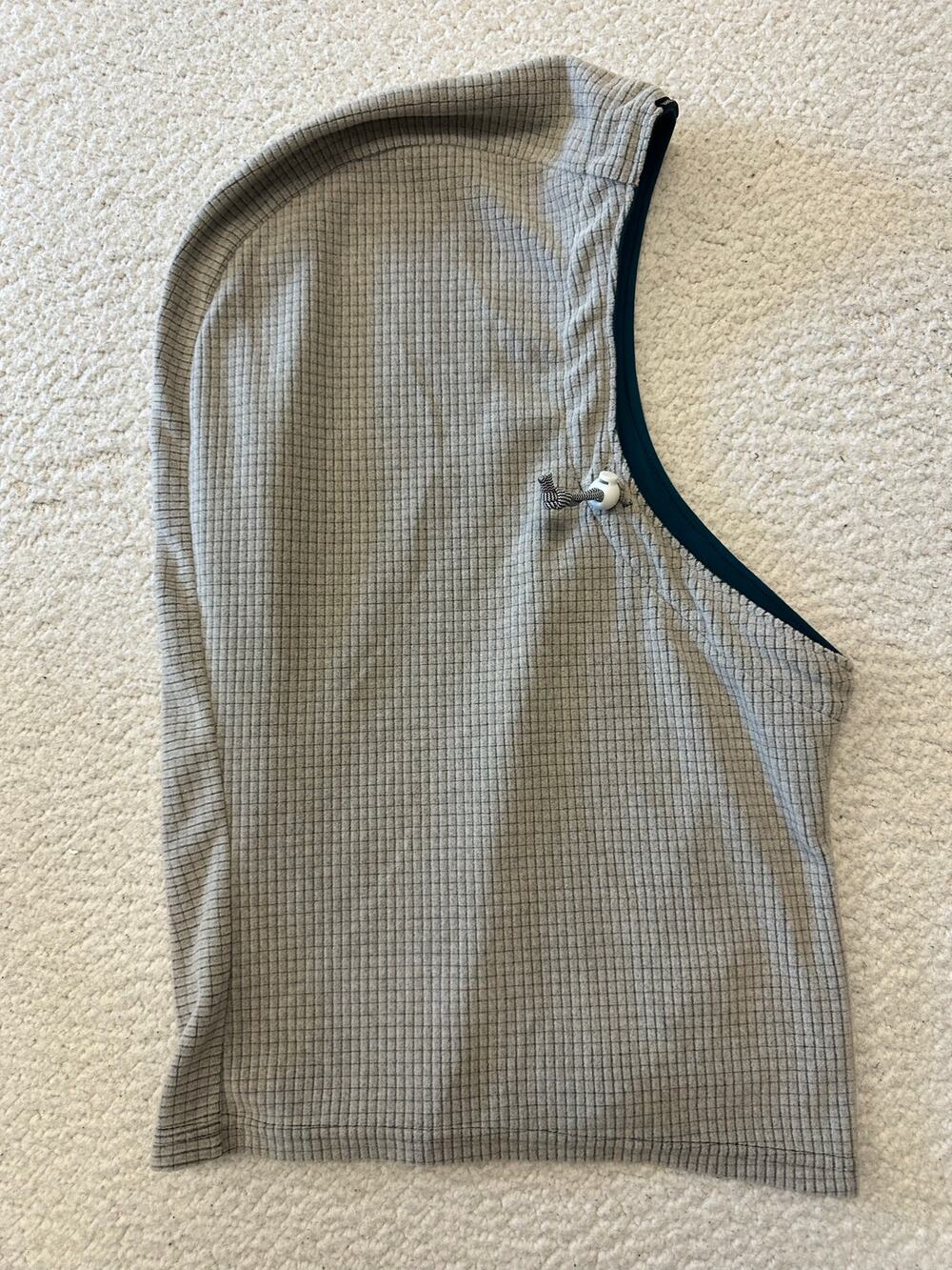 Men's Gray Hooded Neck Gaiter with Drawcord